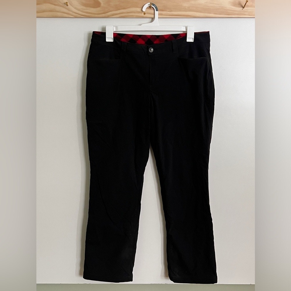 Eddie Bauer Flannel Lined Hiking Pants Outdoor Black Women Size 14